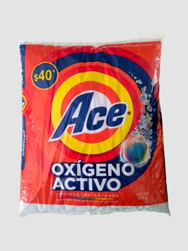 Detergente En Polvo Para Ropa Blanca Y De Color Ace Oxígeno Activo De 850g