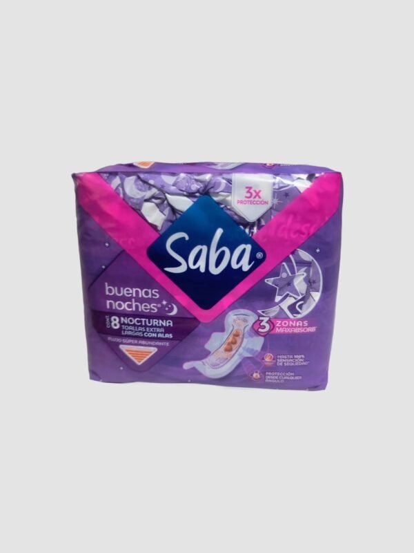 Toallas femeninas Saba Buenas noches de 8 pzs